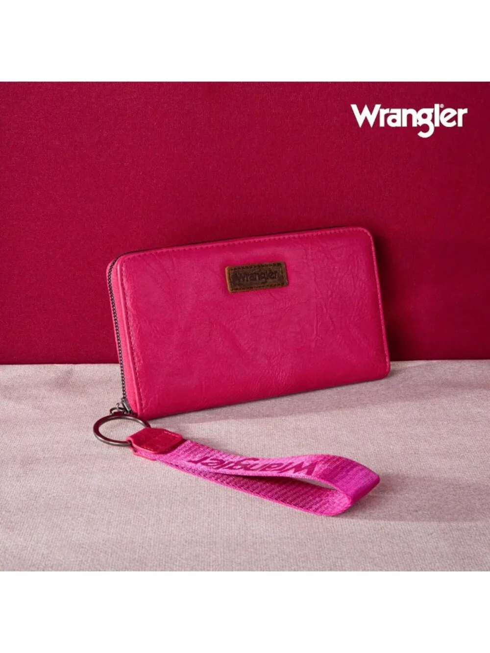 Large Capacity RFID Blocking Wristlet Wallet for Women - Pink Credit Card Holder